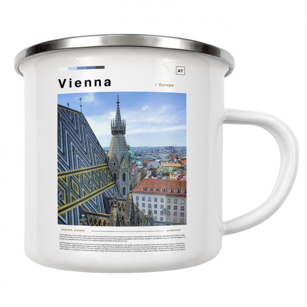 Emaille Tasse "Wiener Zeitung" artboxONE - Städte,Architektur