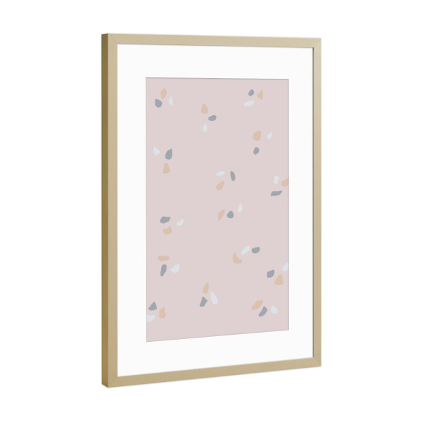 Poster mit Rahmen Gold "Pastell Terrazzo" artboxONE - Abstrakt - Terrazzo muster,Pastell muster,Pastellfarben,Ruhe,Zeitlos