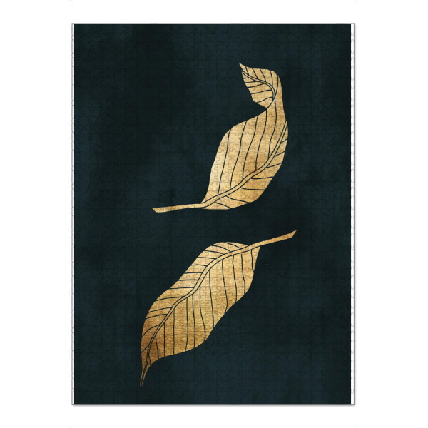 Puzzle Ravensburger "Dancing Leafs In Gold" artboxONE - Abstrakt - Blätter,Gold,Abstrakt - Bild blätter