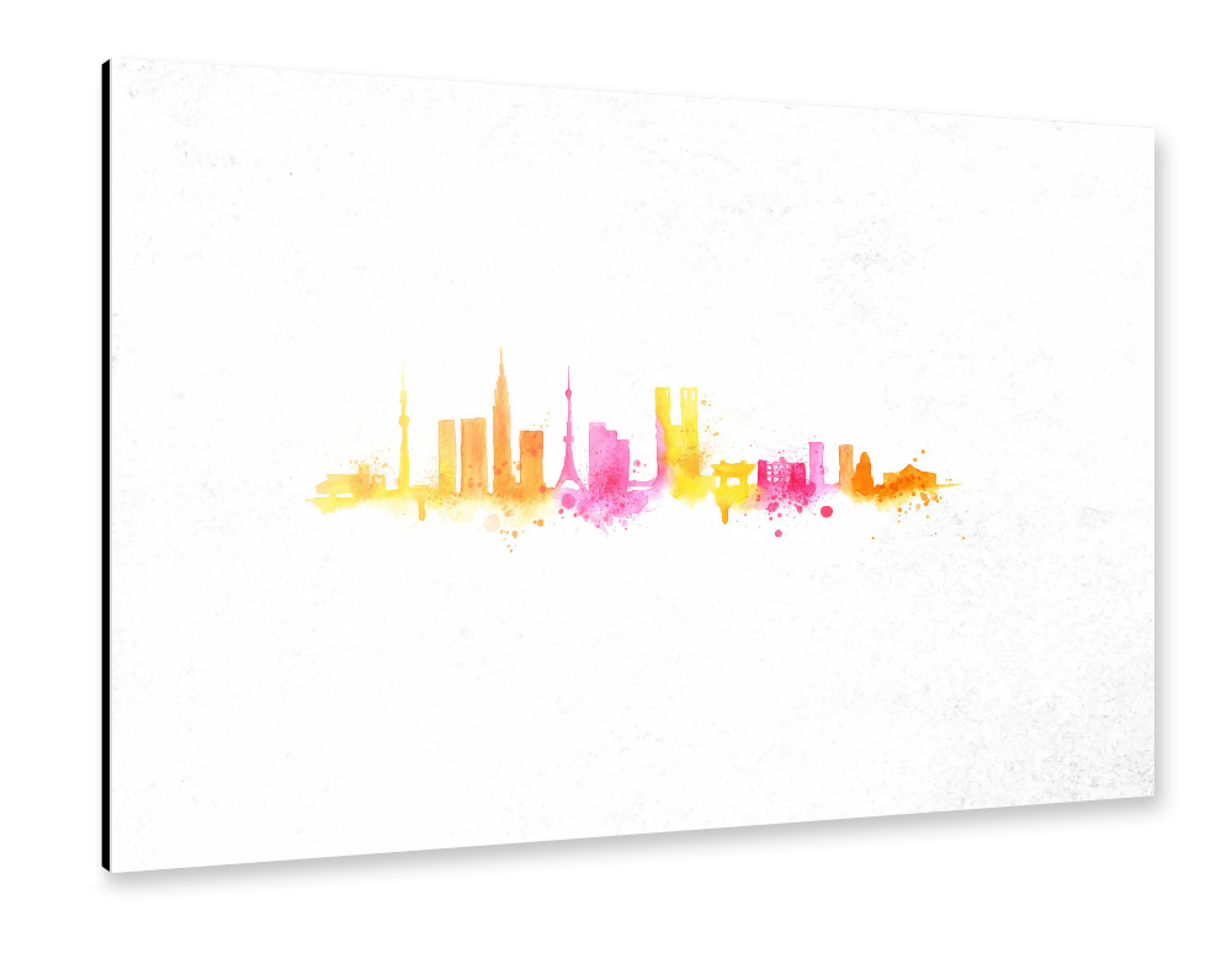 Alu-Dibond "Silhouette Tokyo watercolor" 30x20 cm artboxONE