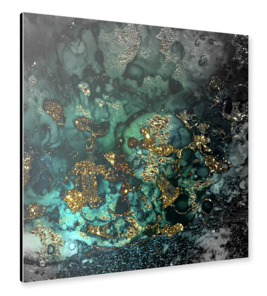 Alu-Dibond "Gold Luxury Malachite" 30x30 cm artboxONE