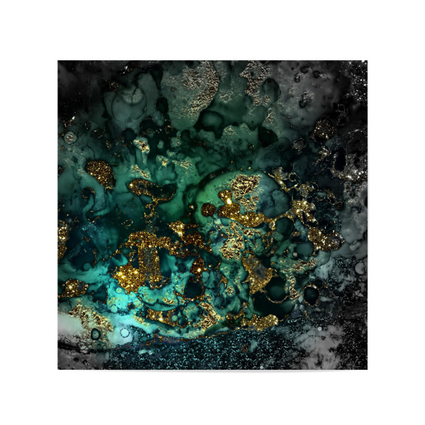 Poster 20x20 cm "Gold Luxury Malachite" artboxONE - Marmor - Malachite,Gemstone,Glitter