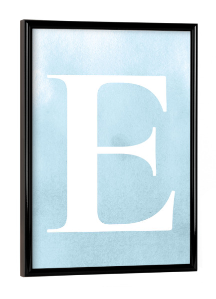 Poster mit schwarzem Rahmen "Babyboy E" artboxONE - Buchstaben / E