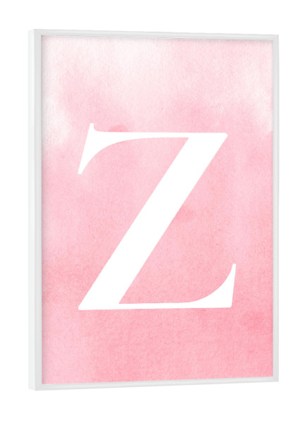 Poster mit weißem Rahmen "Babygirl Z" artboxONE - Buchstaben / Z