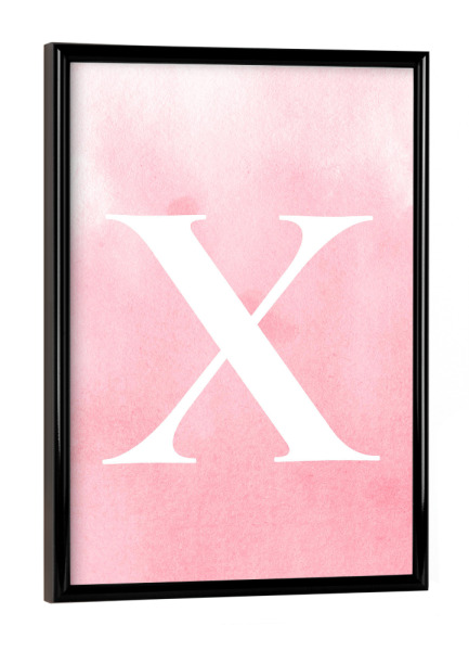 Poster mit schwarzem Rahmen "Babygirl X" artboxONE - Buchstaben / X
