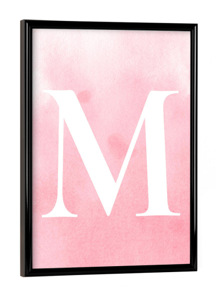 Poster mit schwarzem Rahmen "Babygirl M" artboxONE - Buchstaben / M