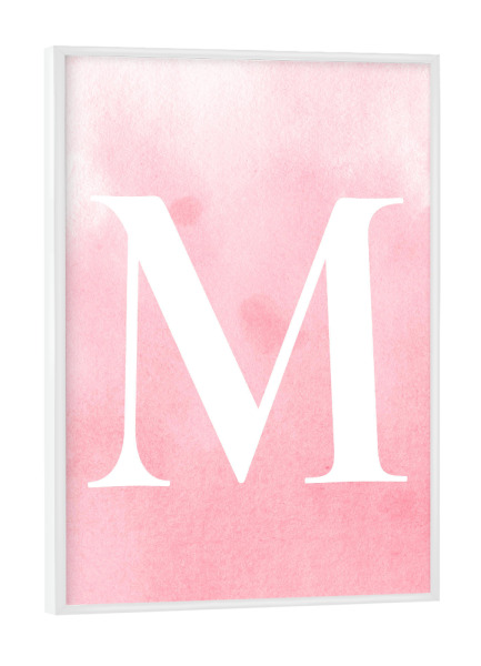 Poster mit weißem Rahmen "Babygirl M" artboxONE - Buchstaben / M