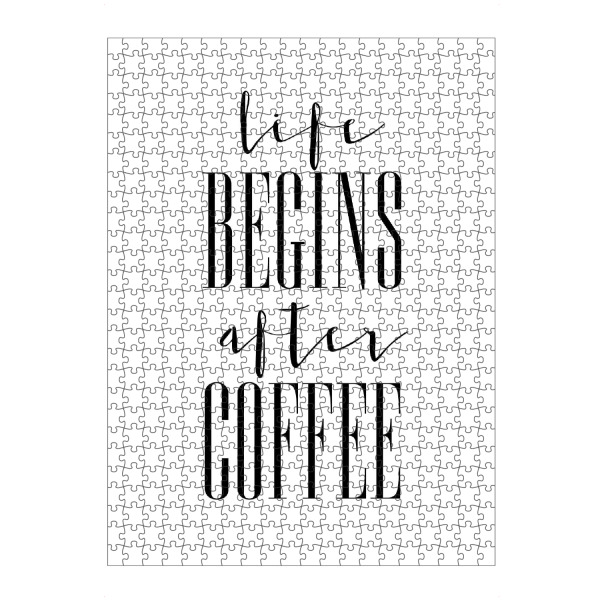 artboxONE Puzzle "/ Life begins after Coffee /" artboxONE - Typografie,Essen & Trinken,Schwarzweiß