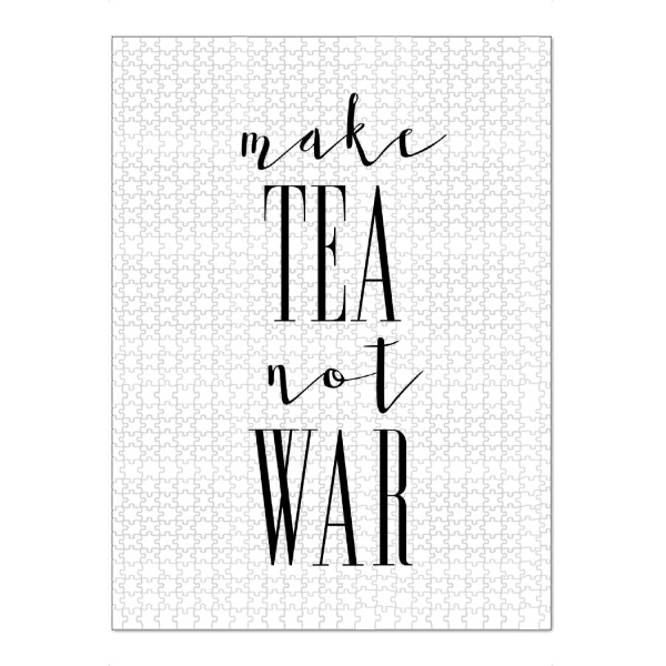 Puzzle Ravensburger "Make Tea Not War" artboxONE - Typografie,Essen & Trinken,Schwarzweiß