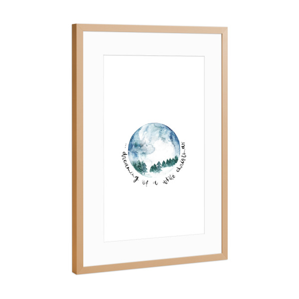 Poster mit Rahmen Kupfer "White Christmas Hochformat" artboxONE - Weihnachten