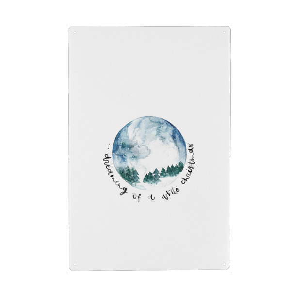 Metall Poster "White Christmas Hochformat" artboxONE - Weihnachten