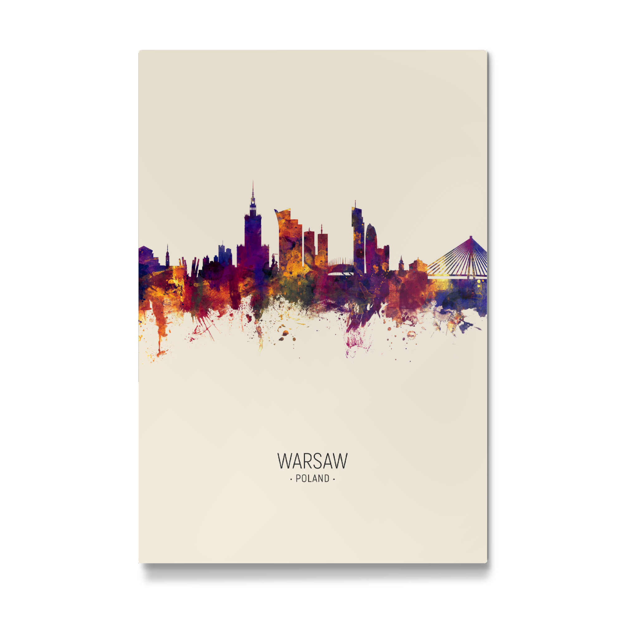 Galerie-Print "Warsaw Poland Skyline Beige" 30x20 cm artboxONE