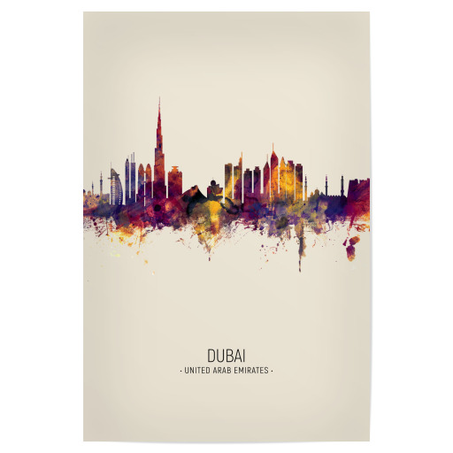 Dubai Skyline Portrait Als Poster Bei Artboxone Kaufen