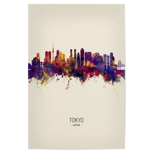 Tokyo Japan Skyline Beige