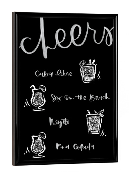 Poster mit schwarzem Rahmen "Cheers cocktails" artboxONE - Essen & Trinken / Alkohol