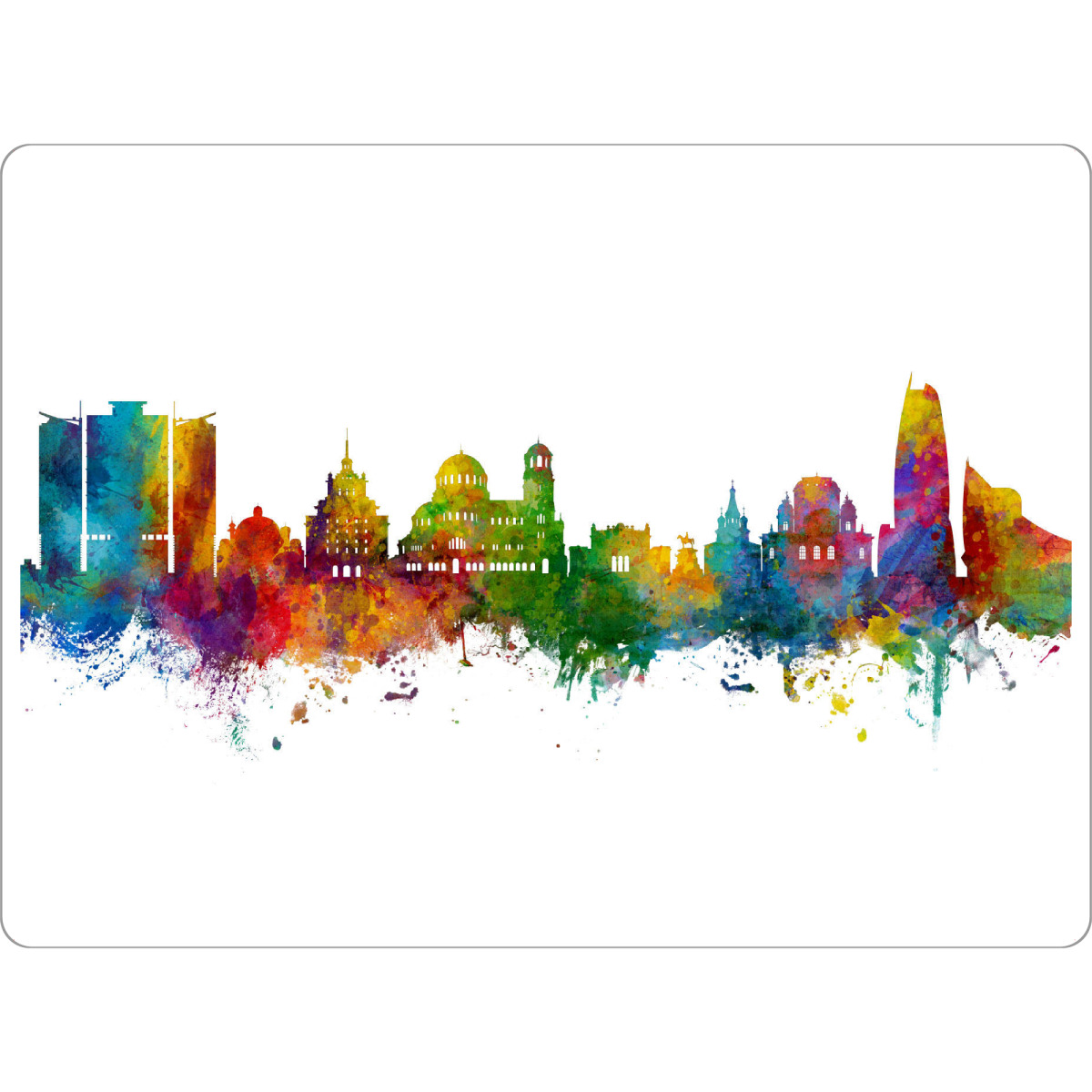 Tischset "Sofia Bulgaria Skyline" artboxONE - Städte - Sofia,Bulgaria,Skyline,Cityscape,Painting,Watercolour,Stadtbild - Bild sofia
