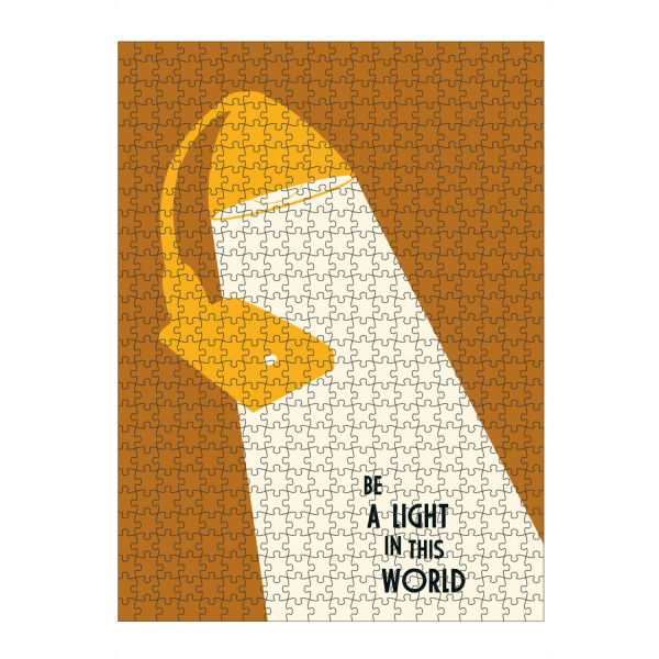 Puzzle Ravensburger "Be A Light In This World" artboxONE - Typografie - Lampe,Licht,Motivation,Spruch,Lustig - Bild lampe