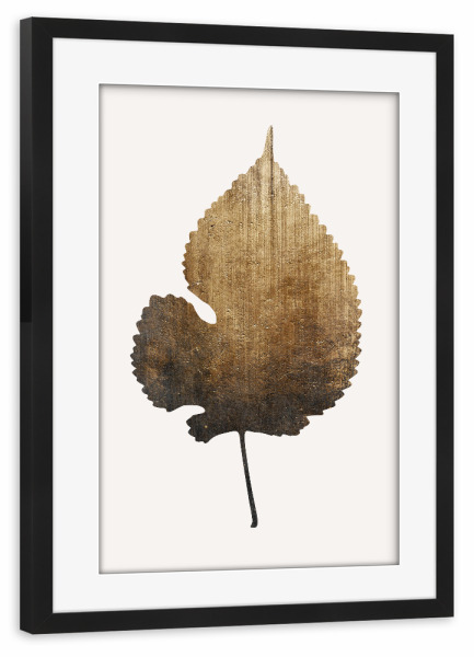 Poster mit Rahmen schwarz "The Shape Of Cold Days" artboxONE - Floral - Blatt,Gold,Abstrakt