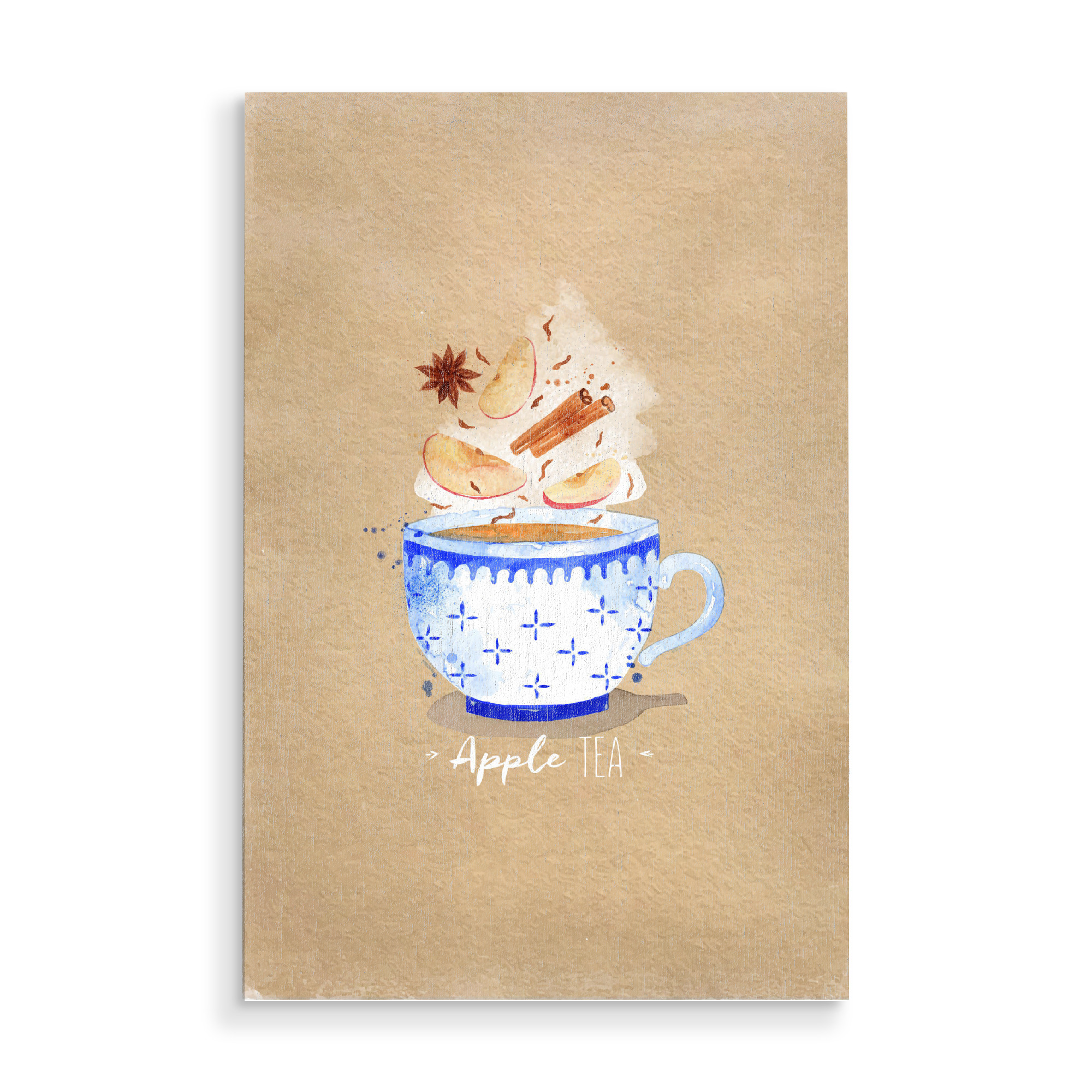 Holzbild "Apple tea craft" artboxONE - Essen & Trinken