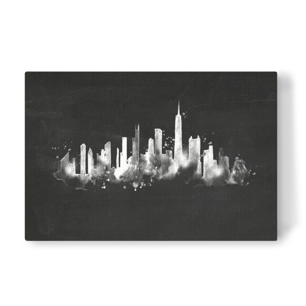 Leinwandbild "Silhouette Chicago chalk" artboxONE - Schwarzweiß,Städte / Chicago
