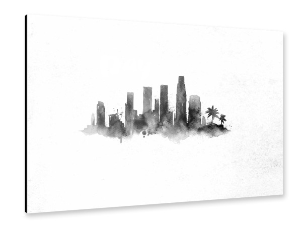 Alu-Dibond "Silhouette Los Angeles ink" 30x20 cm artboxONE