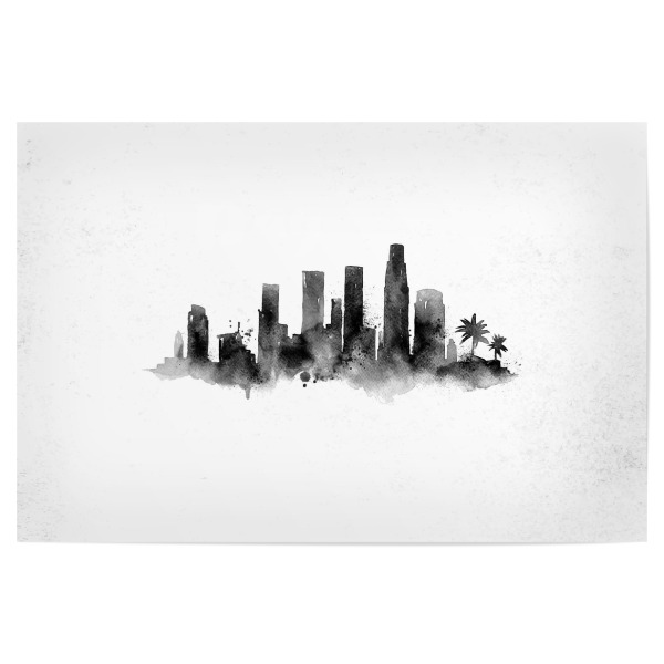 Poster "Silhouette Los Angeles ink" artboxONE - Schwarzweiß,Städte / Los Angeles