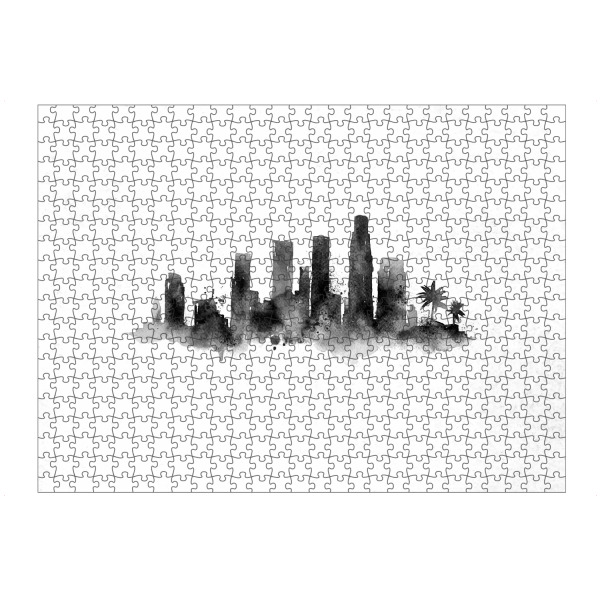 Puzzle Ravensburger "Silhouette Los Angeles ink" artboxONE - Schwarzweiß,Städte / Los Angeles