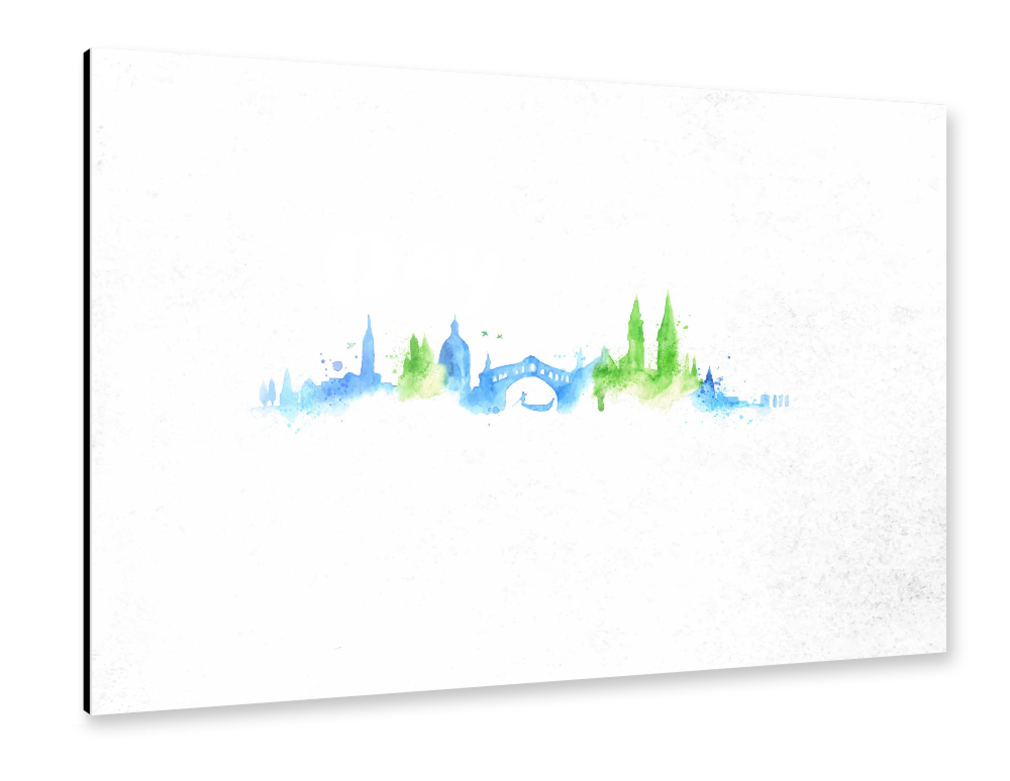 Alu-Dibond "Silhouette Venice watercolor" 75x50 cm artboxONE