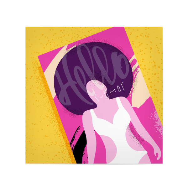 Poster 20x20 cm "Girl hello summer" artboxONE - Reise,Menschen