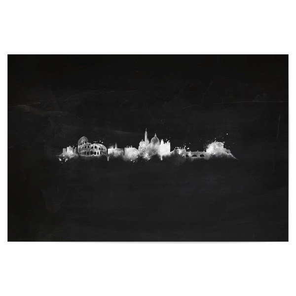 Poster "Silhouette chalk Rome" artboxONE - Schwarzweiß,Städte / Rom