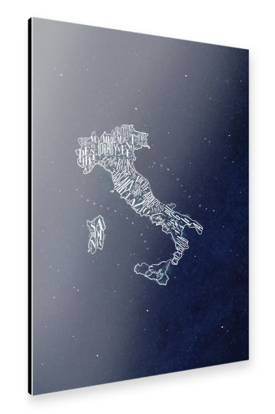 Alu-Dibond "Map Italy vintage blue" 30x20 cm artboxONE