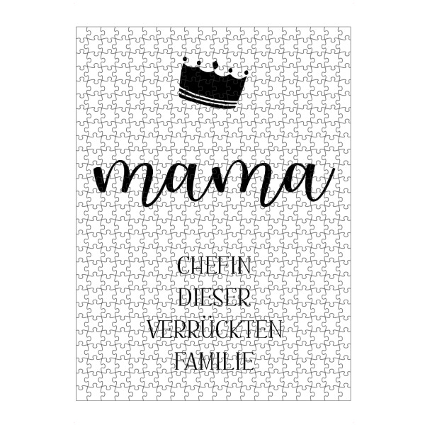 artboxONE Puzzle "Chefin dieser verrückten Familie" artboxONE - Typografie,Schwarzweiß