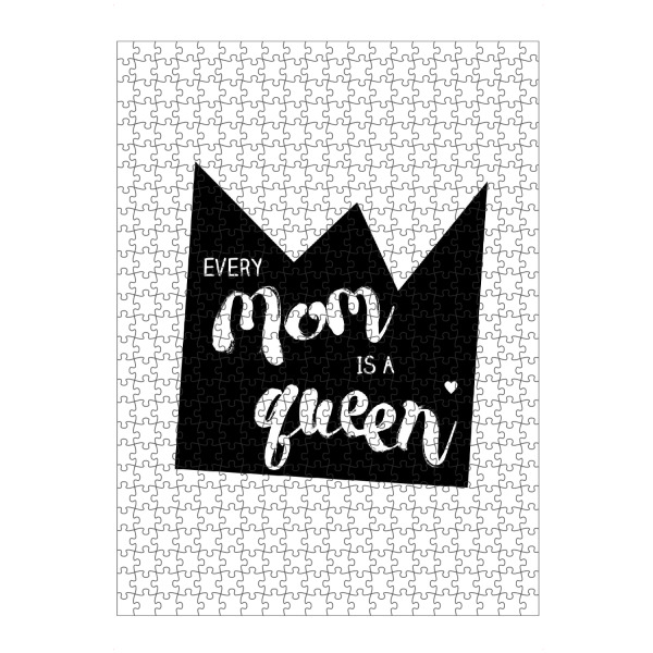 artboxONE Puzzle "Mom is a queen, black" artboxONE - Typografie,Schwarzweiß,Liebe