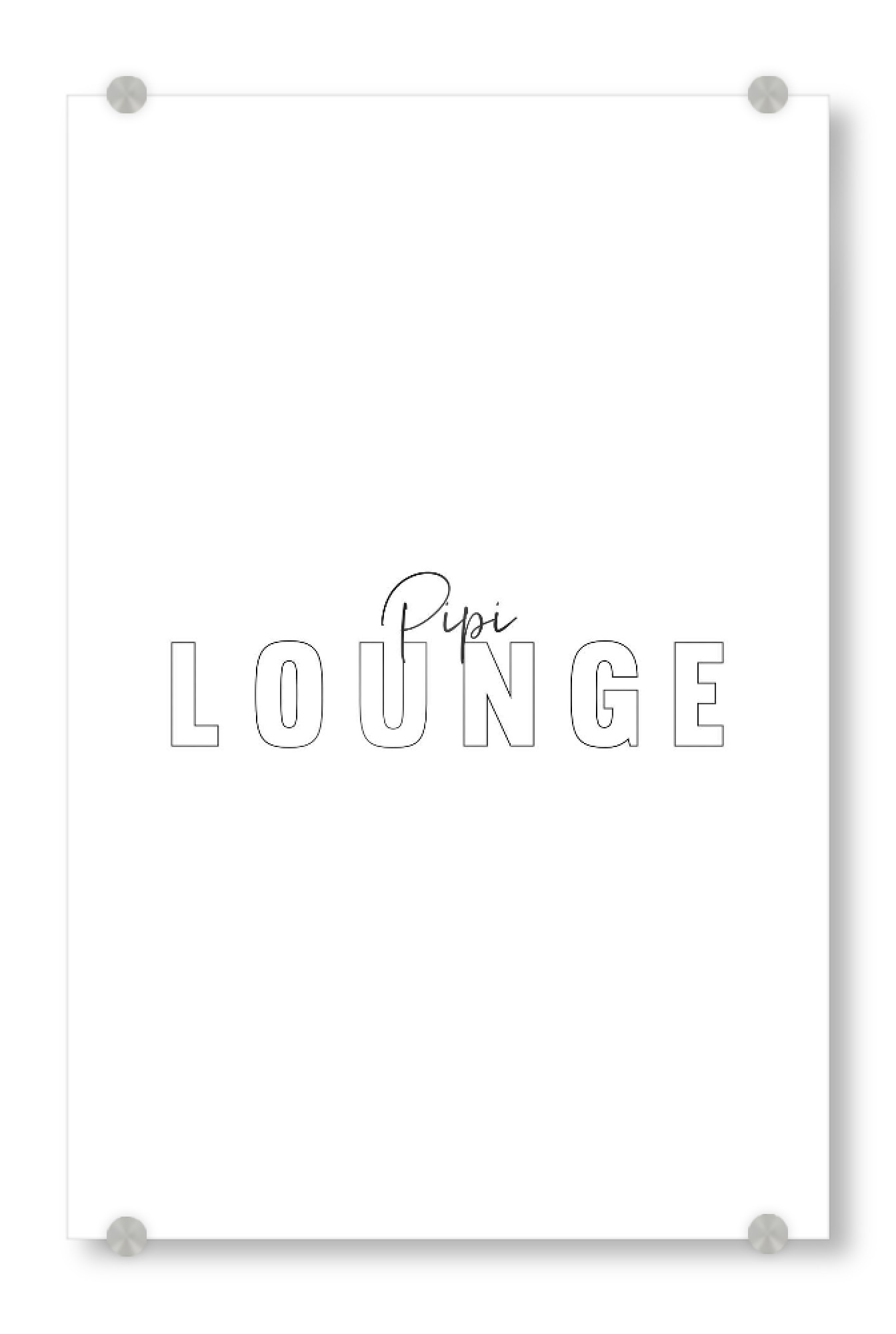 Acrylglasbild "Pipi-Lounge" artboxONE - Typografie,Schwarzweiß,Lustig - Toilette,Schriftzug,Schwarzweiß,Pipi,Klo,Lustig,Humor