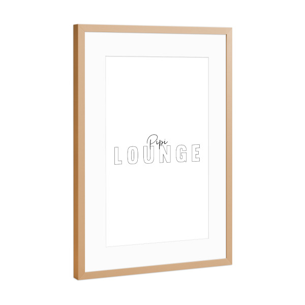 Poster mit Rahmen Kupfer "Pipi-Lounge" artboxONE - Typografie,Schwarzweiß,Lustig - Toilette,Schriftzug,Schwarzweiß,Pipi,Klo,Lustig,Humor