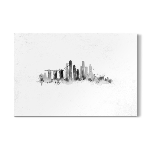 Galerie-Print "Silhouette Singapore ink" 30x20 cm artboxONE