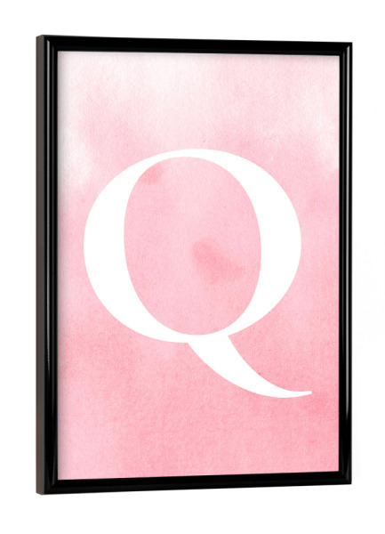 Poster mit schwarzem Rahmen "Babygirl Q" artboxONE - Buchstaben / Q