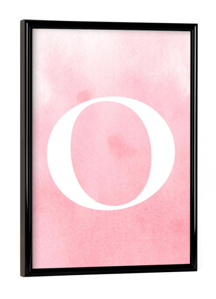 Poster mit schwarzem Rahmen "Babygirl O" artboxONE - Buchstaben / O