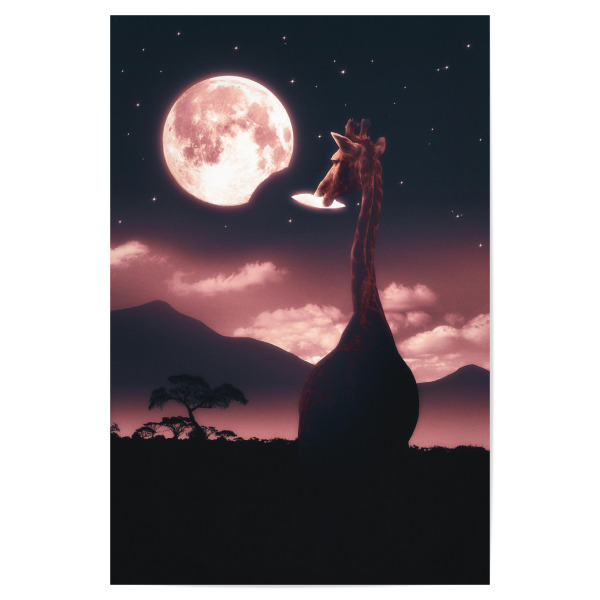 Poster "TASTY MOON" artboxONE - Tiere,Reise / Afrika,Fiktion,Lustig