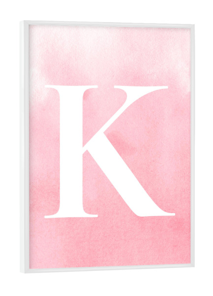 Poster mit weißem Rahmen "Babygirl K" artboxONE - Buchstaben / K