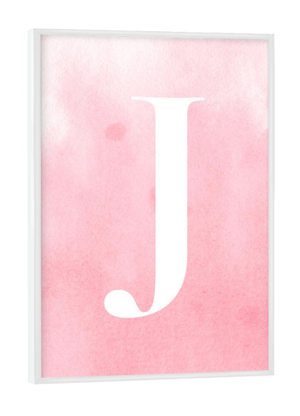 Poster mit weißem Rahmen "Babygirl J" artboxONE - Buchstaben / J