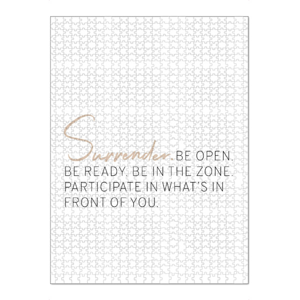 Puzzle Ravensburger "Surrender" artboxONE - Typografie - Mindset,Lebenseinstellung,Weisheit,Spruch,Leben,Positive einstellung - Bild mindset