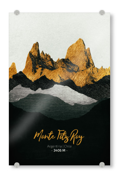 Acrylglasbild "Monte Fitz Roy" artboxONE - Natur,Reise - Berge,Gebirge,Gipfel,Himalaya,Alpen,Klettern,Wandern,Bergsteigen,Natur,Landschaft