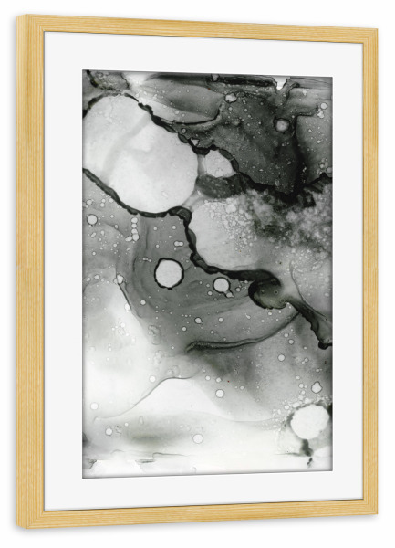 Poster mit Rahmen kiefer "Ink no. twelve" artboxONE - Abstrakt,Schwarzweiß