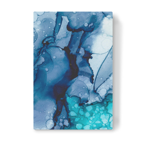 Leinwandbild "Ink spots" artboxONE - Abstrakt - Ink,Farbe,Abstrakt,Tinte,Wasserfarbe,Farbklecks,Color,Colorful,Blue,Blau,Türkis,Turquoise,Water