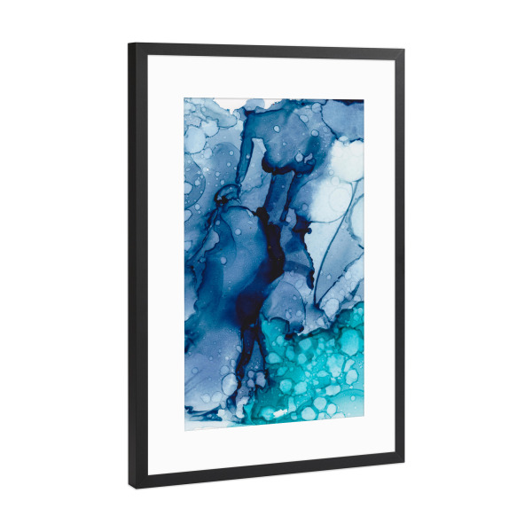 Poster mit Rahmen Schwarz (Metallic) "Ink spots" artboxONE - Abstrakt