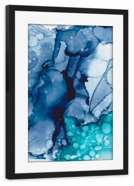 Poster mit Rahmen schwarz "Ink spots" artboxONE - Abstrakt
