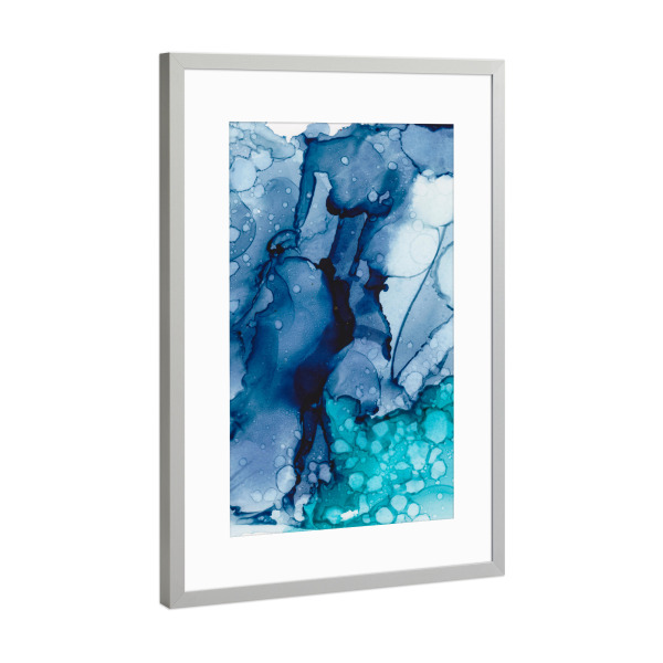 Poster mit Rahmen Silber "Ink spots" artboxONE - Abstrakt