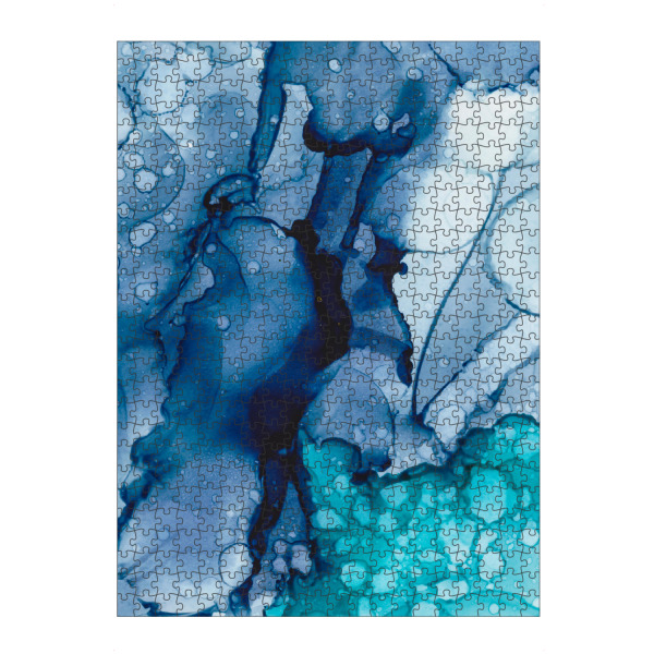 Puzzle Ravensburger "Ink spots" artboxONE - Abstrakt - Ink,Farbe,Abstrakt,Tinte,Wasserfarbe,Farbklecks,Color,Colorful,Blue,Blau,Türkis,Turquoise,Water