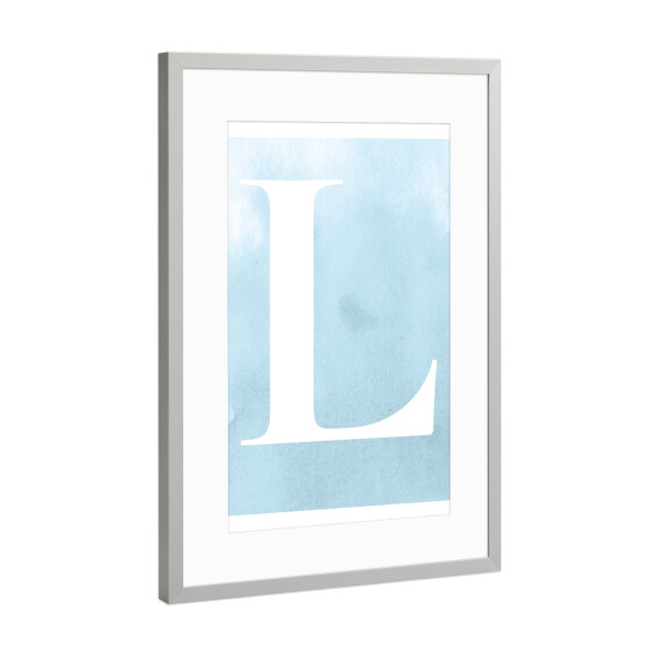 Poster mit Rahmen Silber "Babyboy" artboxONE - Buchstaben / L